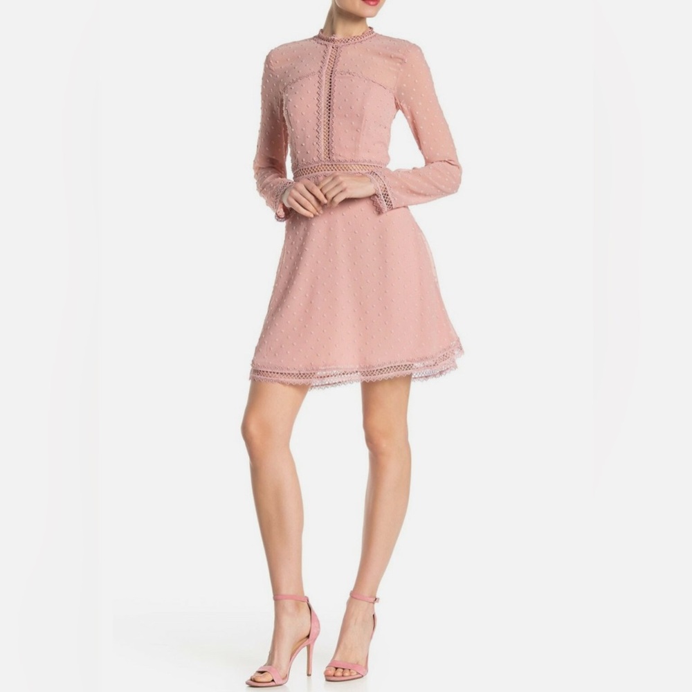 Bardot Cherie‎ Lace Trim Dress in Pink